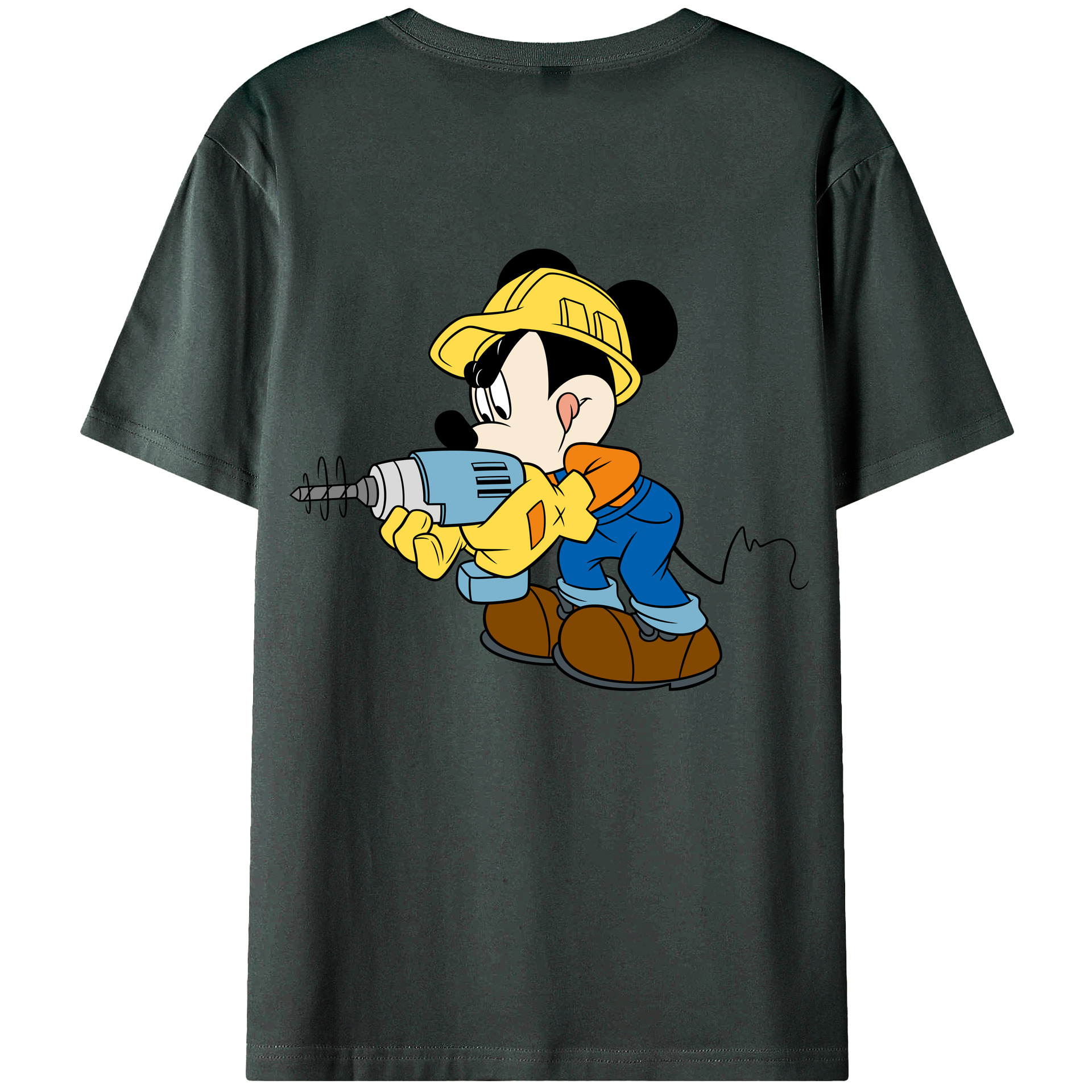 ミッキーマウス Mickey Mouse 綿100％ メンズ半袖Tシャツ（バックプリント） 通気性